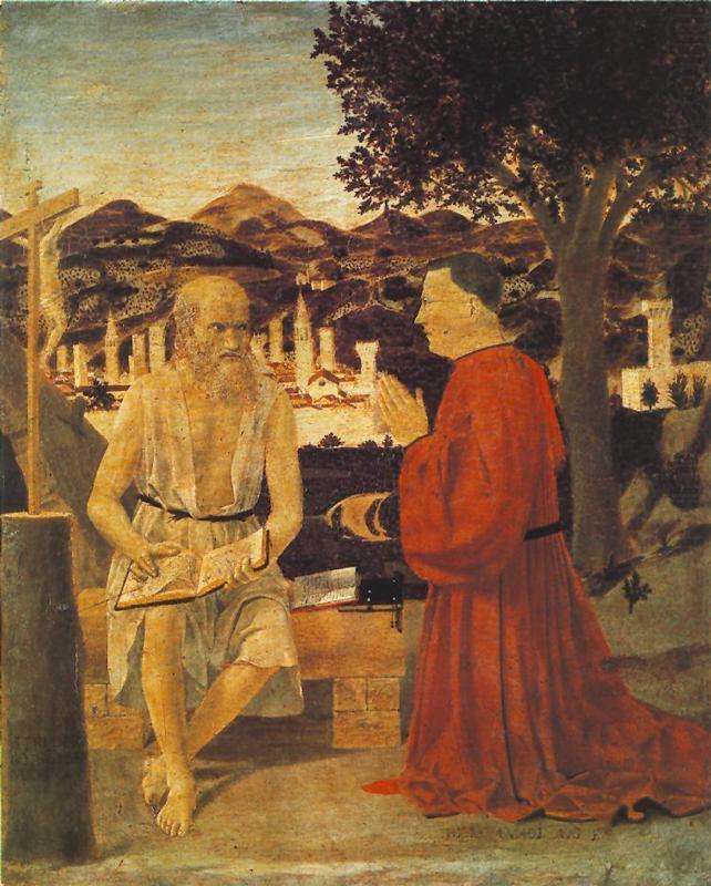 Piero della Francesca Saint Jerome and a Donor china oil painting image